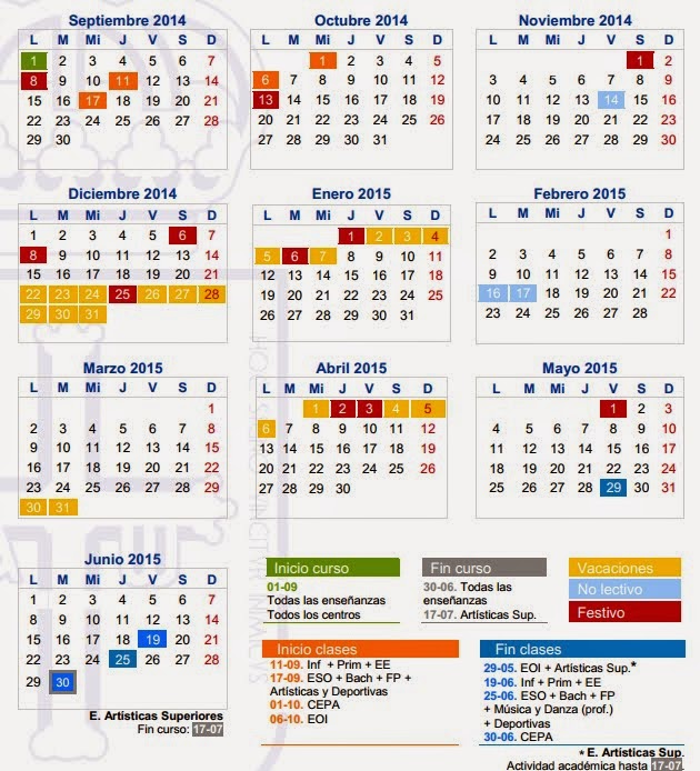 calendario escolar