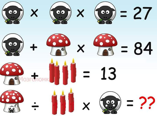 Sheep Mushroom Candle Puzzle