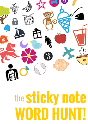 THE STICKY NOTE WORD HUNT, Printable Game by Practical Mom