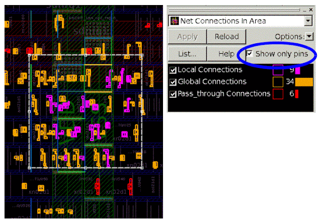 VLSI Physical Design: Net Connections in Area Visual Mode