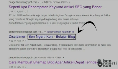 cara menghilangkan nama atau title blog di pencarian google