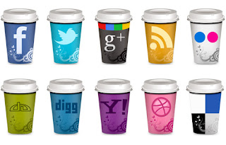 Set of Social Icons “Takeout Coffee Cup” Social Icons “Takeout Coffee Cup”