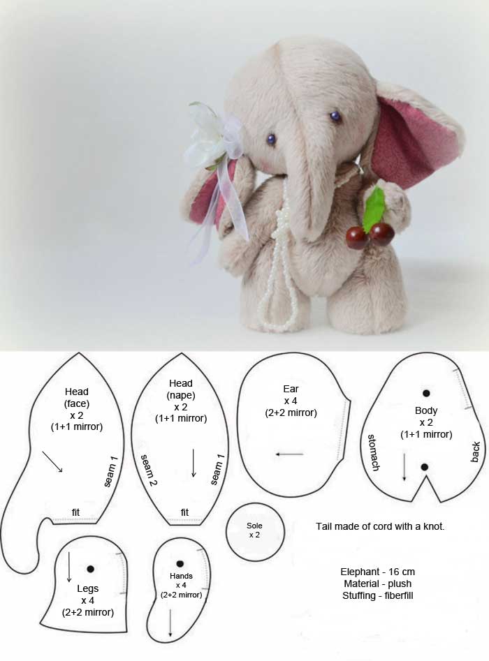 Printable Elephant Sewing Pattern Printable Elephant Sewing Pattern
