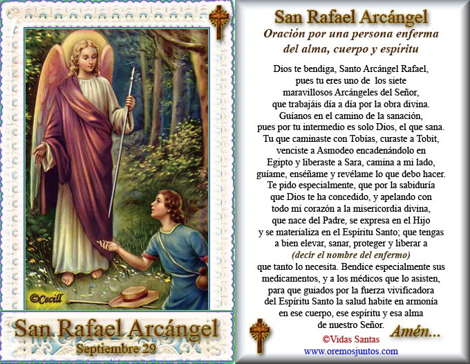 ® Santoral Católico ® OraciÓn A San Rafael ArcÁngel