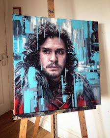 02-Jon-Snow-Game-Of-Thrones-Kit Harington-Ben-Jeffery-Superhero-and-Villain-Movie-Paintings-www-designstack-co