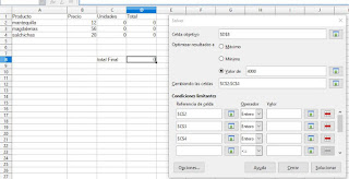 Función Solver en Libreoffice Calc