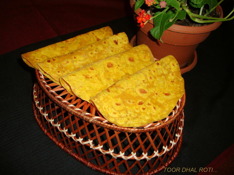 Sailaja Kitchen...A site for all food lovers!: Toor Dhal Roti / Dal ki ...