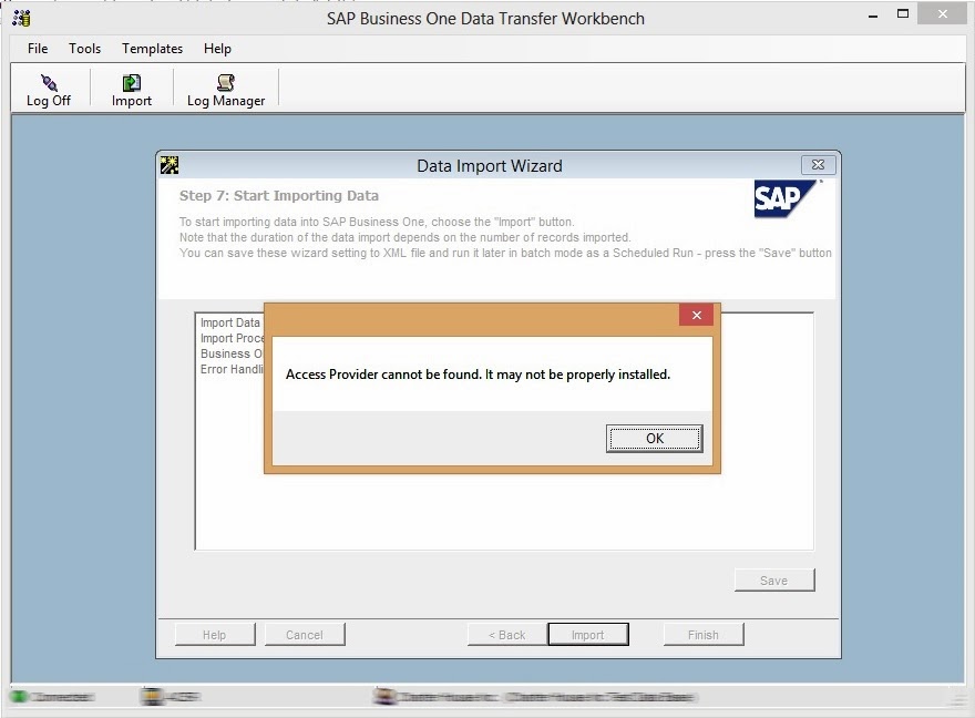 SAP Access Provider cannot be found. (DTW) Tips and Tricks