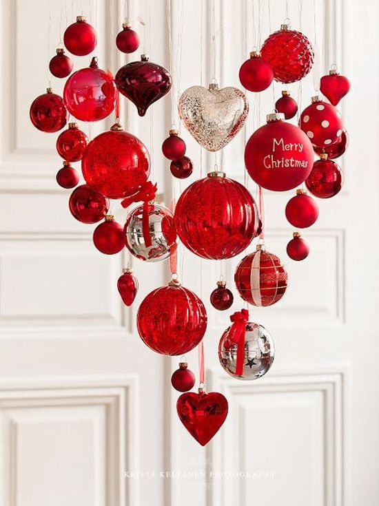 Scandinavian Christmas decoration with ornaments