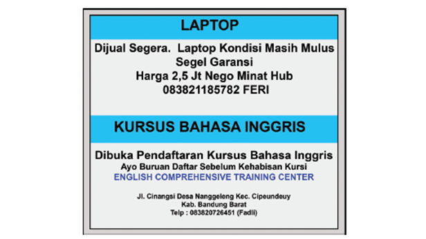 Contoh Gambar Iklan Baris Dan Iklan Kolom Lengkap Kumpulan Gambar Wallpaper