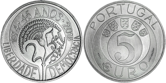 Portugal 5 euro 2019 Carnation Revolution