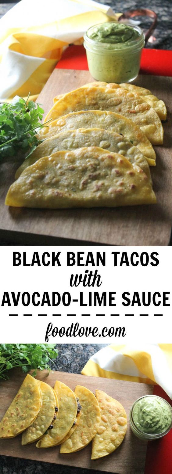 Crispy Black Bean Tacos With Avocado-Lime Sauce #blackbean #ceispyblackbean #tacos #avocado #avocadolimesauce #vegetarianrecipes Crispy Black Bean Tacos With Avocado-Lime Sauce #blackbean #ceispyblackbean #tacos #avocado #avocadolimesauce #vegetarianrecipes