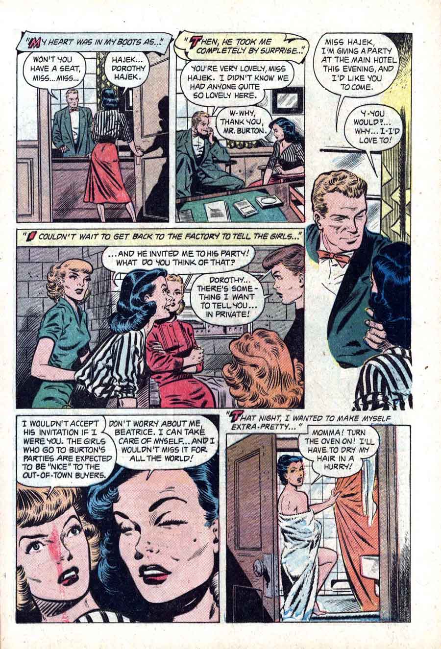 Matt Baker golden age 1950s st john romance comic book page art - True Love Pictorial #5