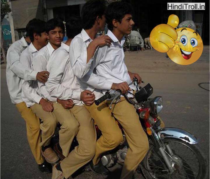 Many Boys Go On One Motorcycle Funny Desi Picture 