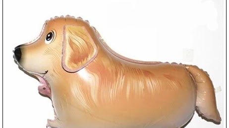 Balon Foil Airwalker Anjing Golden Retriever