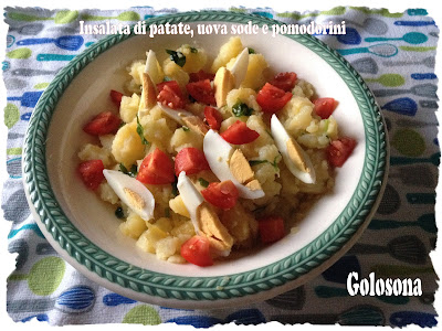 insalata di patate, uova e pomodorini