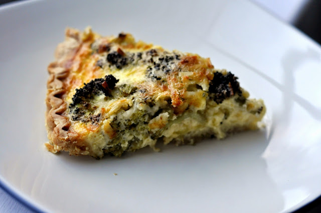 Roasted Broccoli and White Cheddar Quiche | Taste As You Go