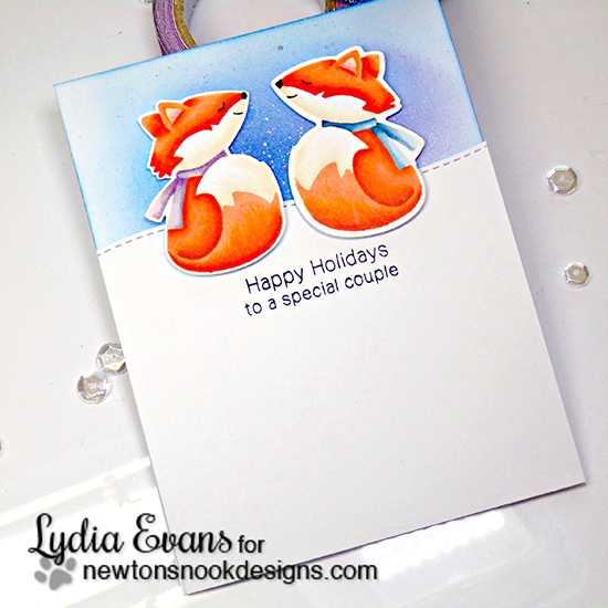 Mirror Stamped Fox Card by Lydia Evans! Fox Hollow Stamp set by Newton's Nook Designs #newtonsnook