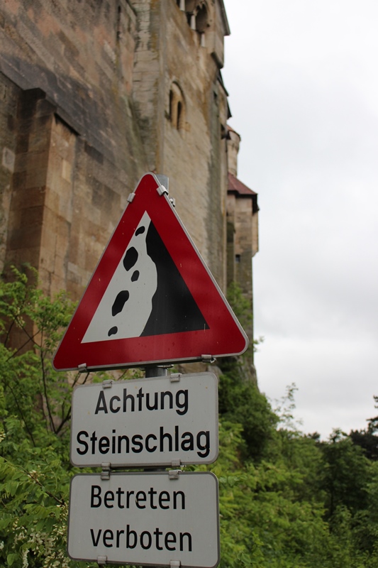 Steinschlag Schild Stock Photo