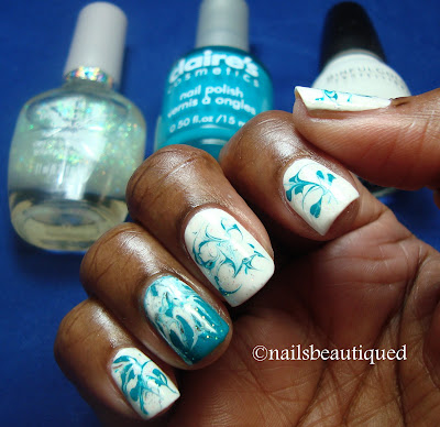 Needle Marbling Nail Art Design