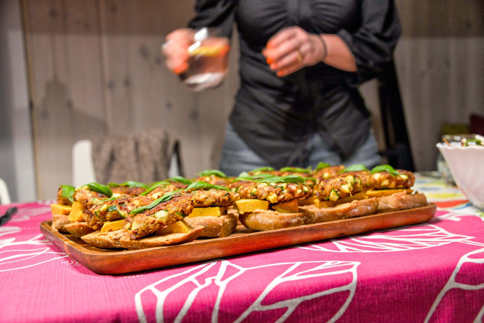 Crunchy vegetable salad with peanut butterorange sauce and barbecue