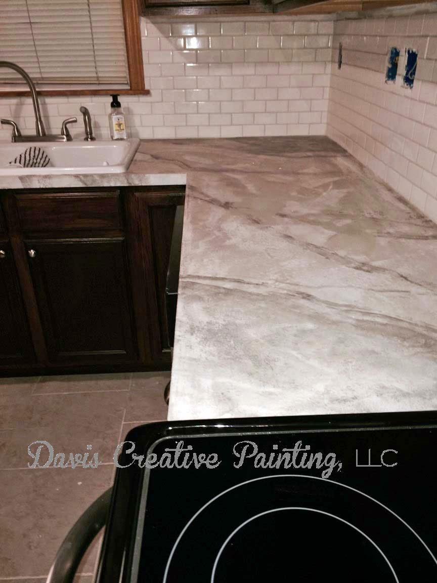 Davis Creative Painting: Countertop with concrete overlay