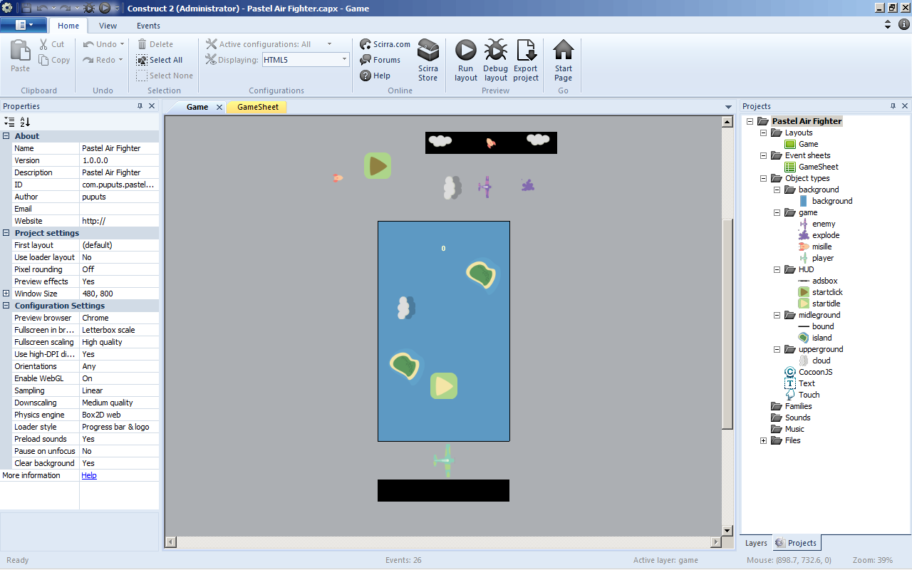 Membuat Game Android Sederhana Dengan Construct 2 (Cont..) | Puput Se