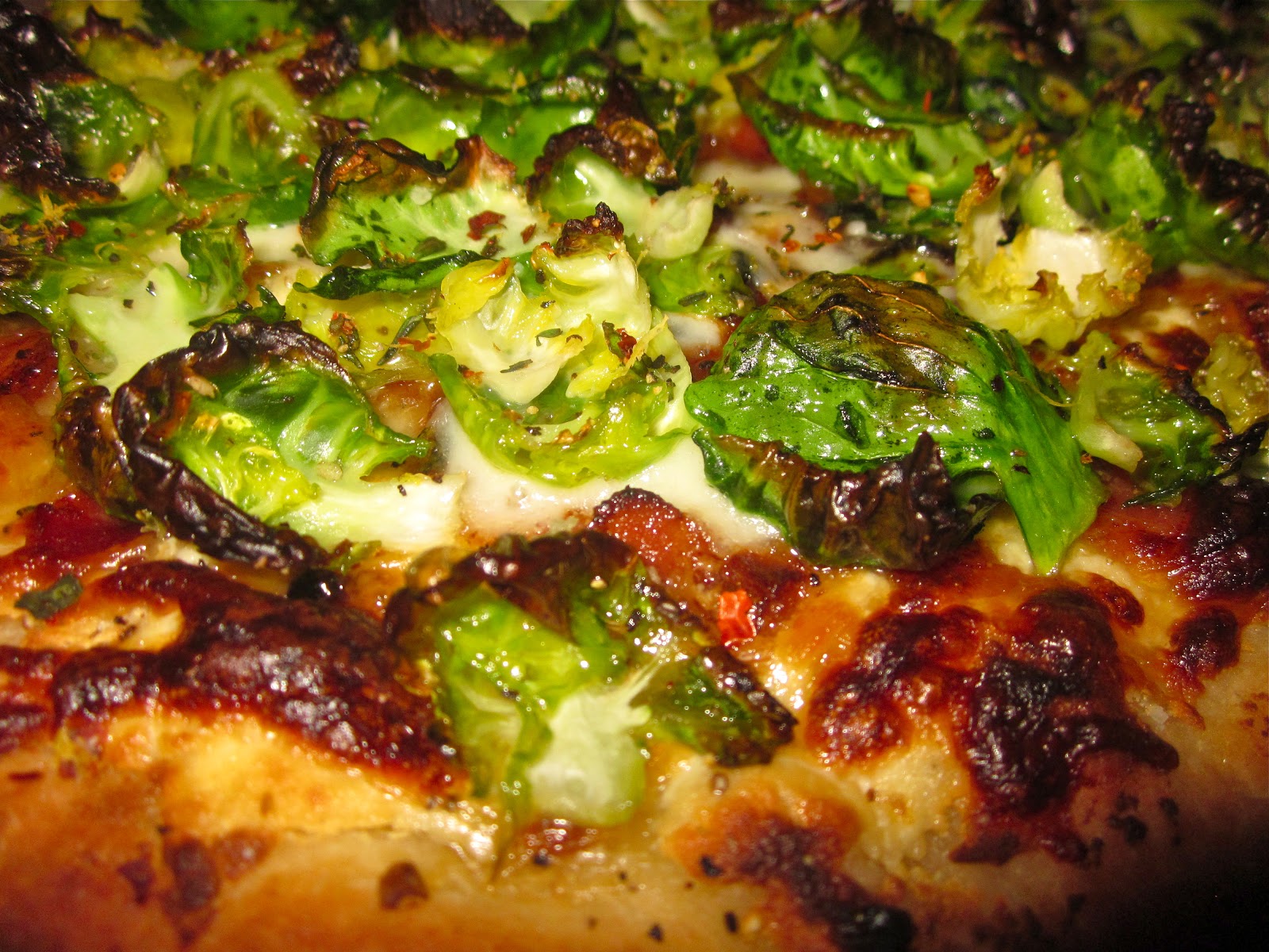 Haute + Heirloom Crispy Brussels Sprouts Pizza with Ricotta, Pancetta