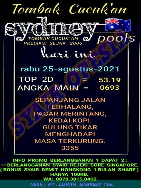 Syair Sdy 25 Agustus 2021 - Kode Syair Sgp Syair Hk Syair Sydney 2022