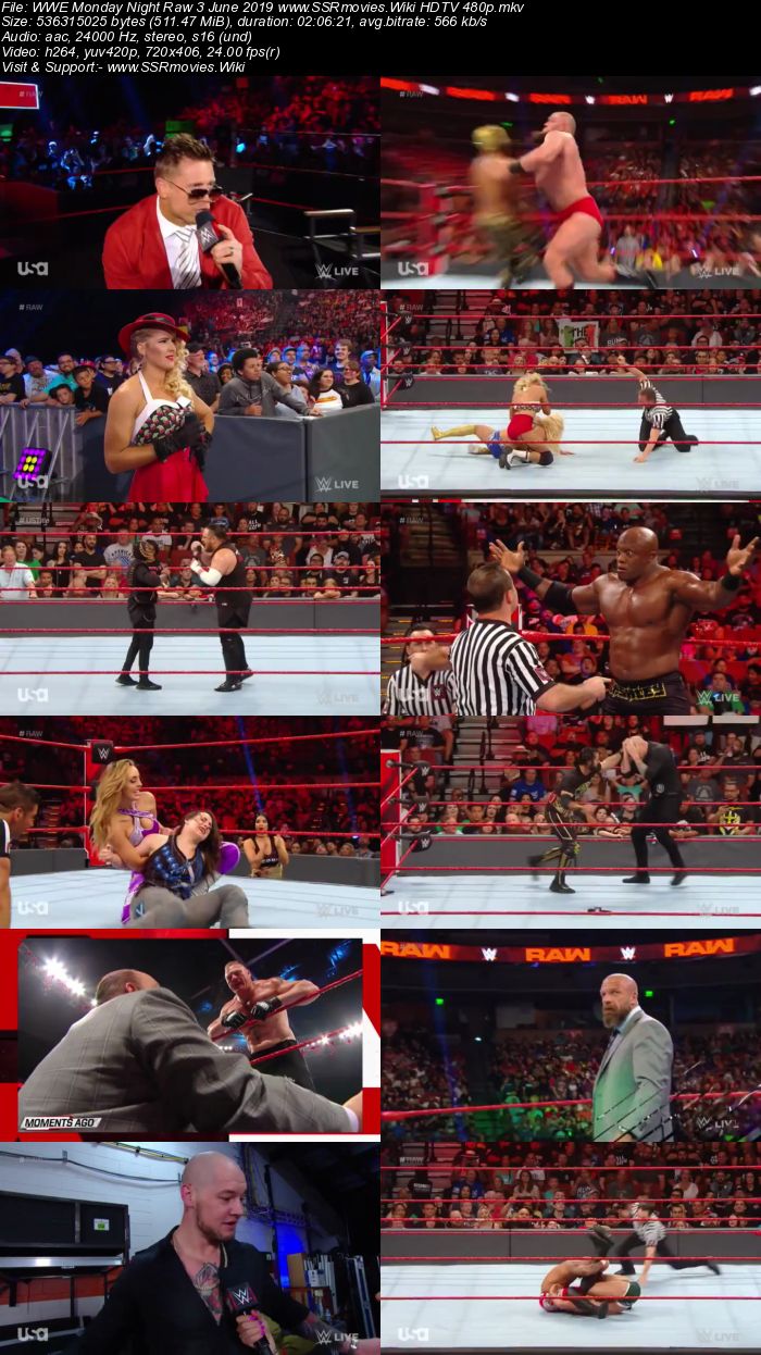 WWE Monday Night Raw 3 June 2019 Full Show Download 720p 480p HDTV HDRip WEBRip
