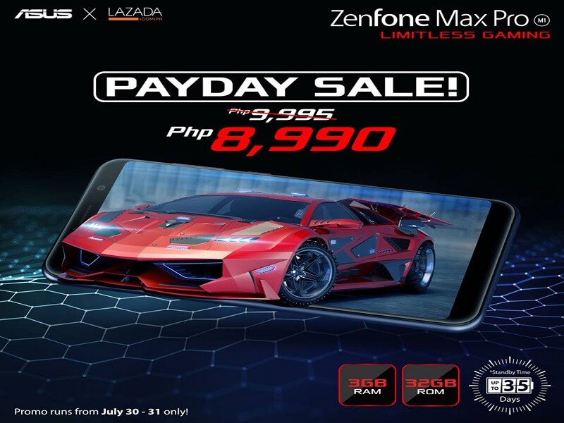 Get ASUS Max Pro M1 (3GB) for only Php8,990 through Lazada's Payday Sale
