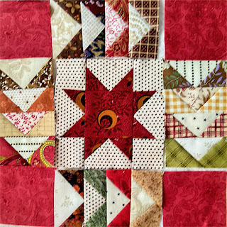 Jo Morton's Rhubarb Crisp quilted table runner: QuiltBee
