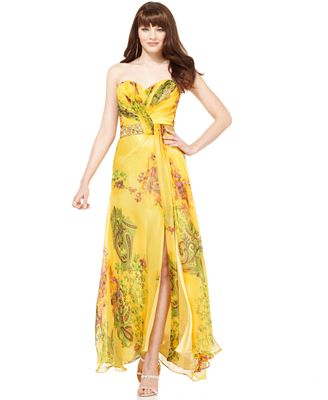 Darlin Maxi Dress, Strapless Sweetheart Floral Paisley