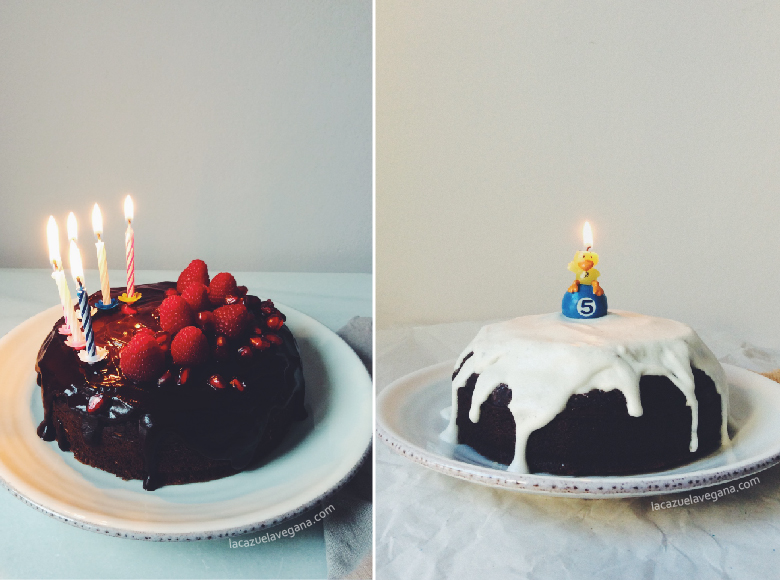 Tarta de cumpleaños de chocolate, aguacate y coco (vegana y sin gluten)