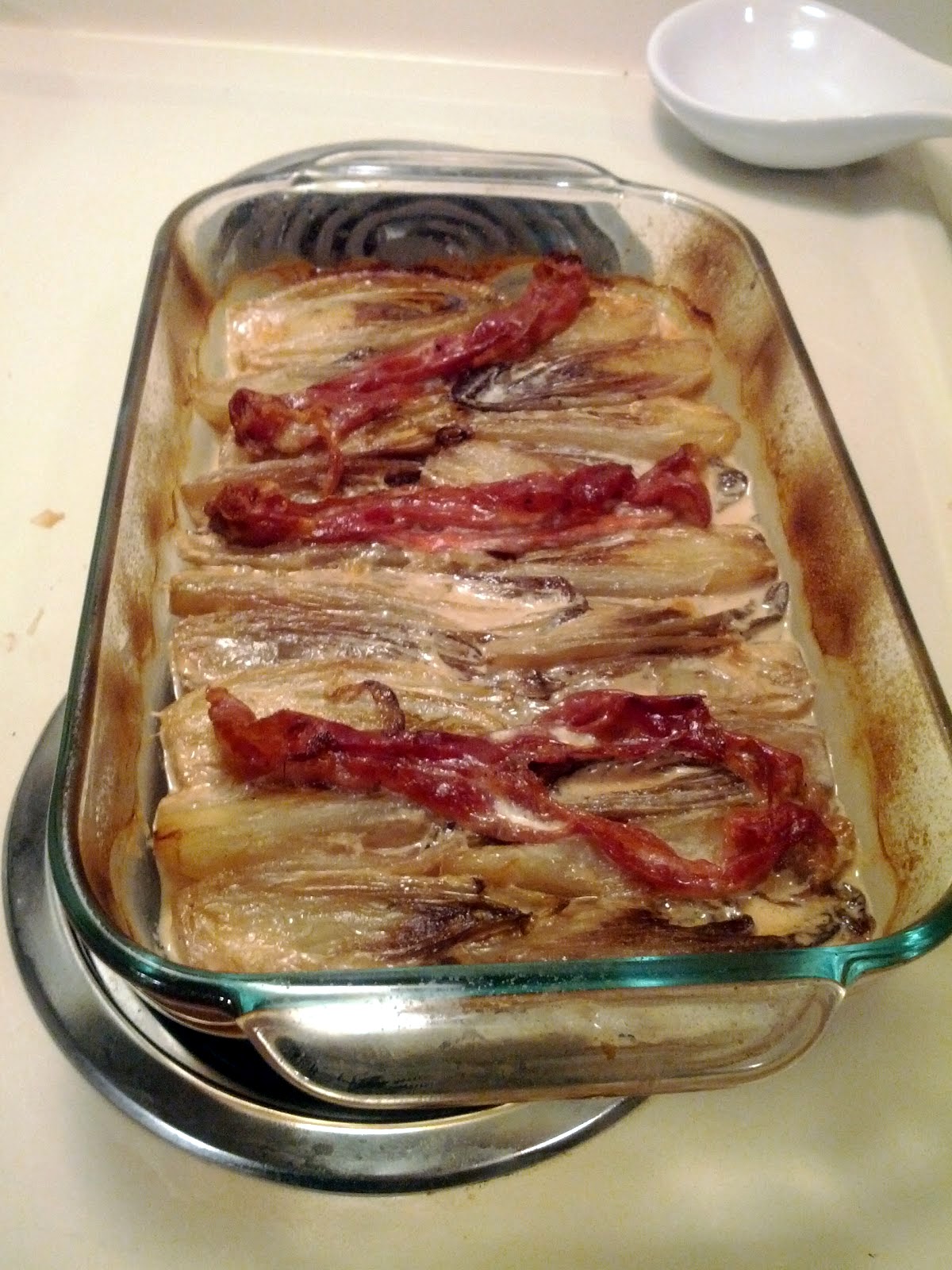 Honey Water Braised Endive with Prosciutto