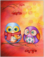 ANK-246 Owl Autumn Colors HAED artwork by Annya Kai " ANK-246 Owl Autumn Colors