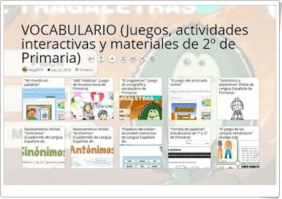 "10 Juegos, actividades interactivas y materiales de VOCABULARIO de 2º de Primaria"