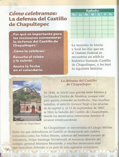 Apoyo Primaria Exploración de la Naturaleza y la Sociedad 2do grado Bloque 1 lección 9 Cómo celebramos: La defensa del Castillo de Chapultepec