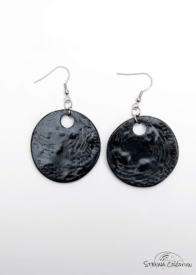 Boucles d'oreilles en pâte polymère Van Gogh Sutton Slice Stenna Création