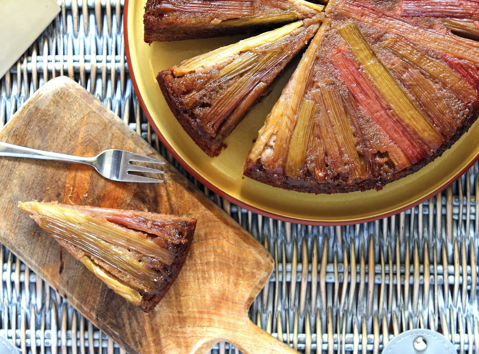 Gluten Free Alchemist Gluten Free Rhubarb Upside Down Cake with