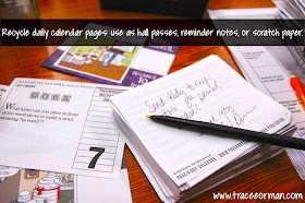 Recycle your calendar pages and more tips. #classroomorganization