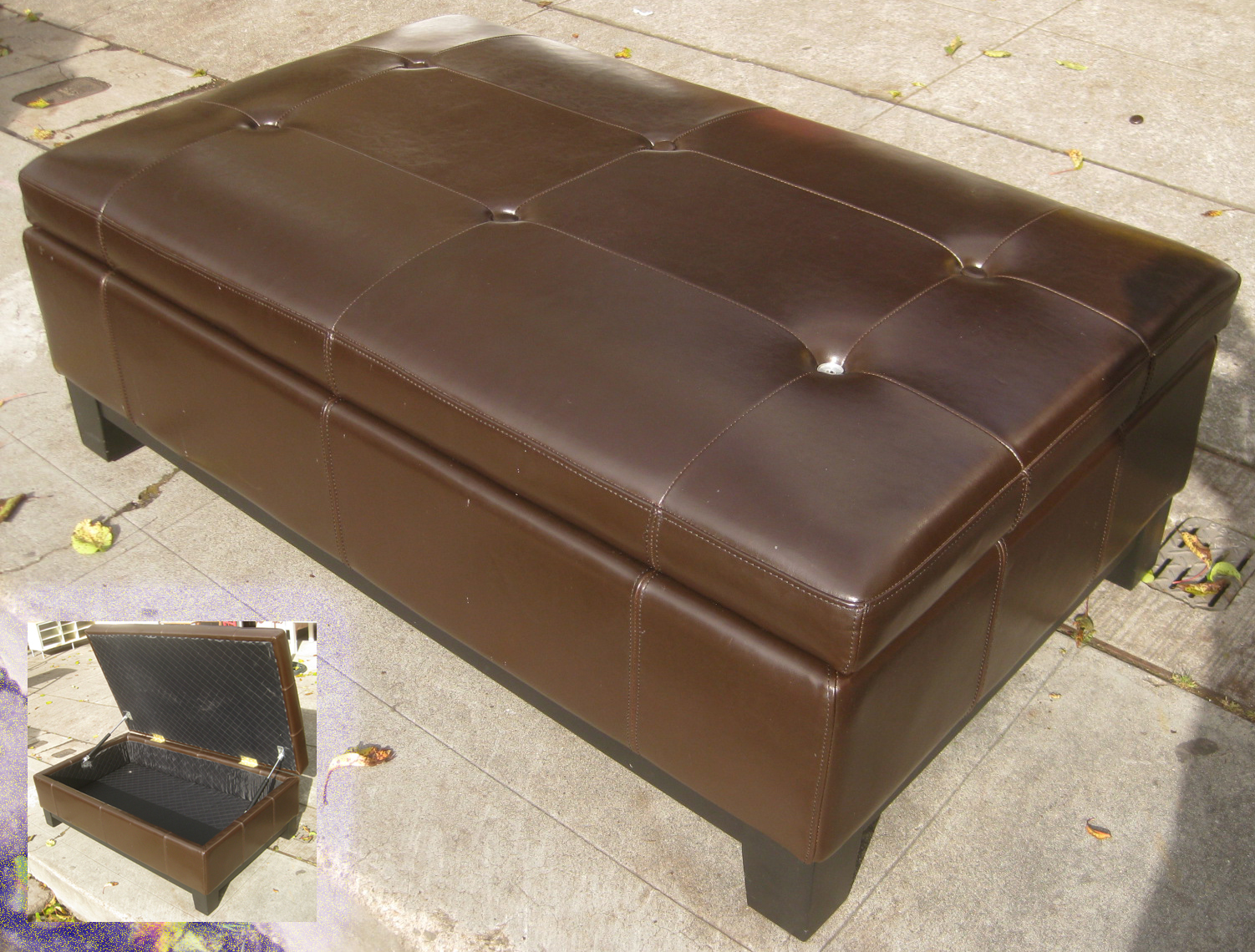 UHURU FURNITURE & COLLECTIBLES SOLD Chocolate Brown Ottoman 90