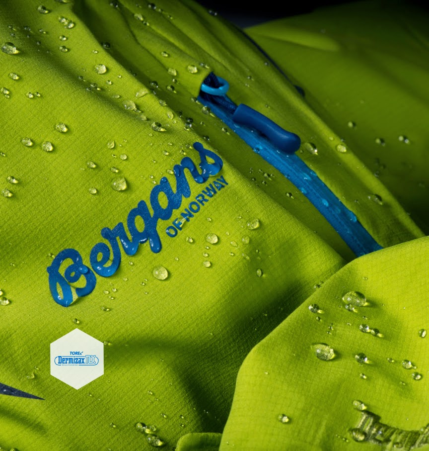 Up close detail shot of a Bergans of Norway jacket