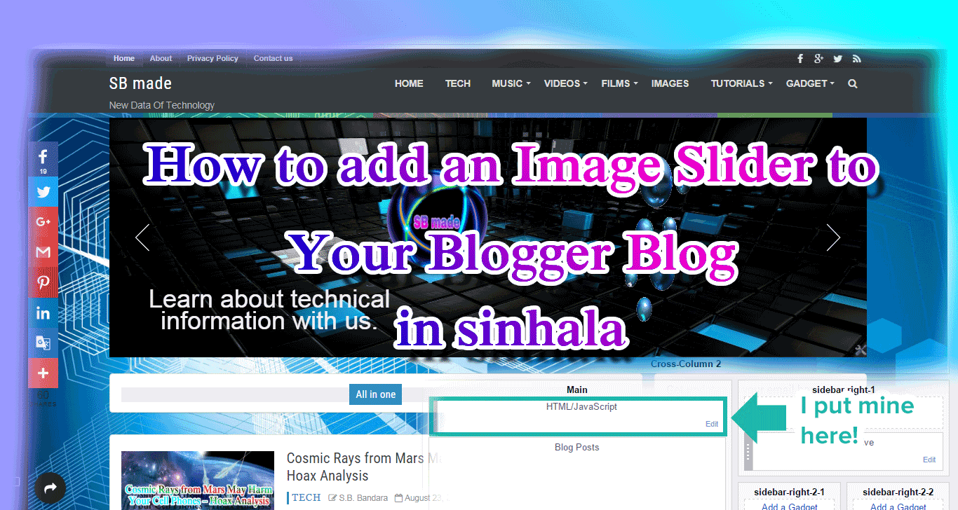 How to add an Image Slider to Your Blogger Blog SBmade New Data Of