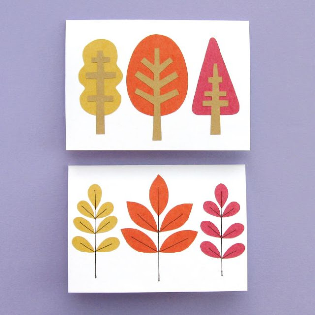 DIY Autumn Trees & Leaves Cards Tutorial woodland cards for autumn / fall
