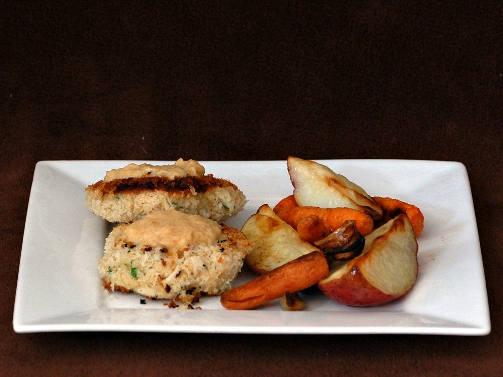 Crab Cakes with Roasted Veggies and Tangy Butter Sauce — The Redhead Baker