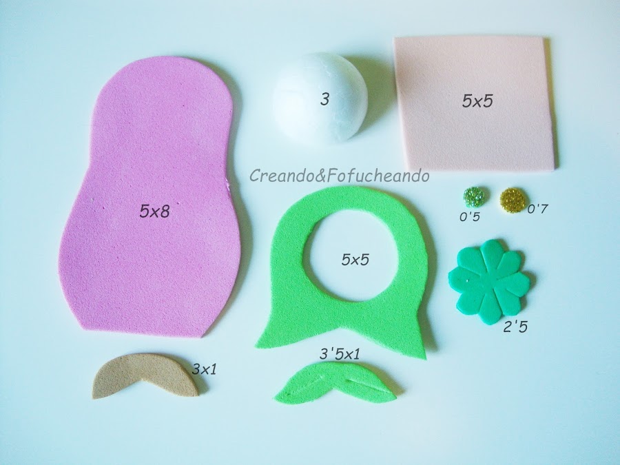 piezas-y-medidas-matrioska-bola-numero-3-cartel-con-fofuchas-matrioskas-en-goma-eva