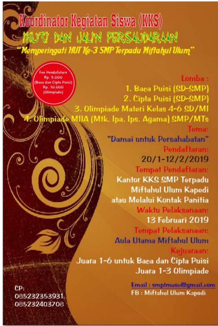 Kks Smp Terpadu Miftahul Ulum Kapedi Unjuk Gigi Muec