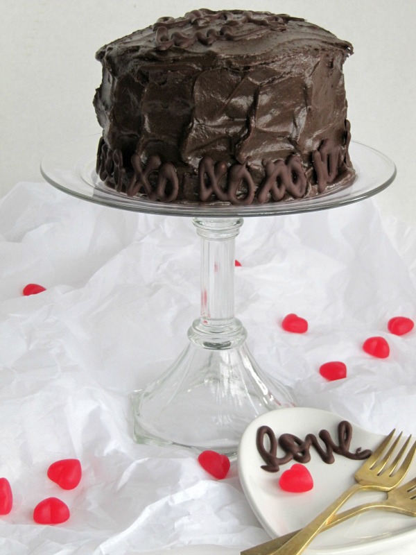 Chocolate Cake With Fudge Filling And Hersheys Frosting For Valentines Day Chocolate Cake With Fudge Filling And Hersheys Frosting For Valentines Day