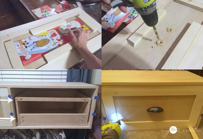 adding drawer fronts and drilling holes fro handles